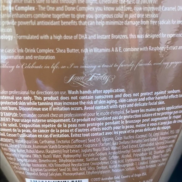 Brand New Jwoww Celebrate Private Reserve BronzingLotion
